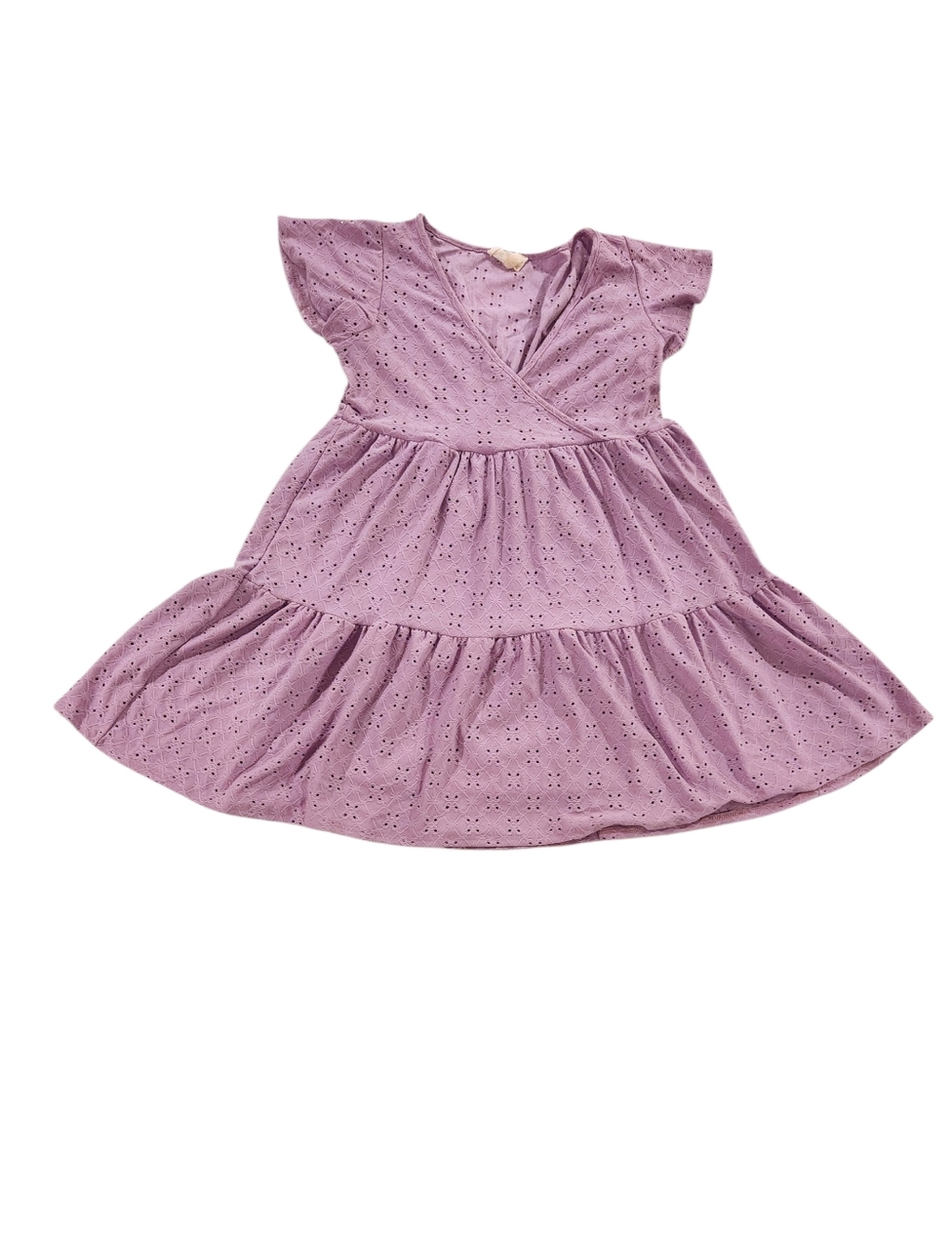 Jessica Simpson Lilac Eyelet Tiered Dress Women's Size Large